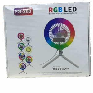 rgb ring light with fan fs26 – 360° adjustable lighting with built in cooling fan for ultimate comfort & performance