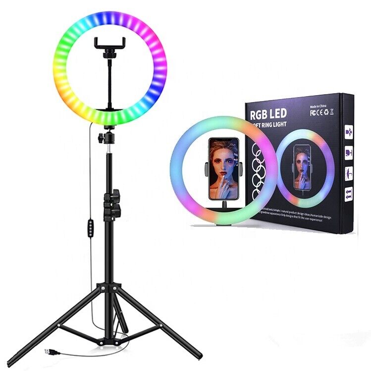 mj 26 rgb led ring light with stand – illuminate your creativity elevate your content creation with the mj 26 rgb led ring light, a 26 cm (≈10") light that brings vibrant, adjustable lighting to your photos, videos, live streams, and calls.